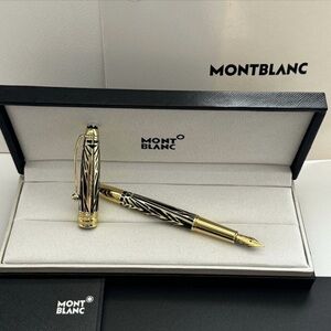 Montblanc Zebra Pattern Gold and Black Fountain Pen
